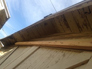 Peeling lead paint from exterior eves and exterior walls