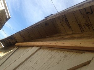 Peeling lead paint from exterior eves and exterior walls